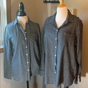 Black and White Plaid Flannel Shirt